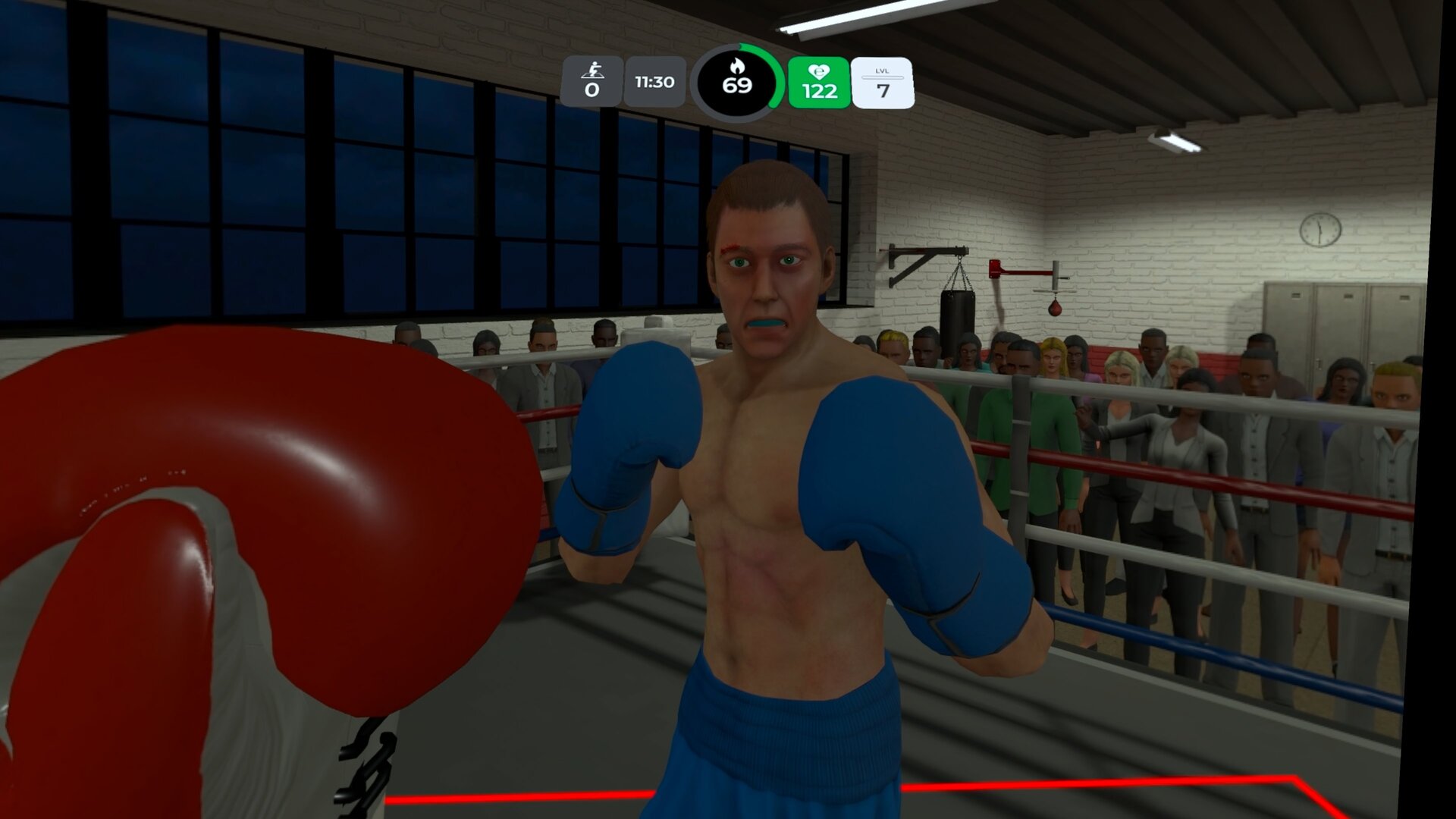 Schwierigkeitsauswahl in The Thrill of the Fight mit den Stufen Custom, Easy, Normal, Endurance und Outclassed