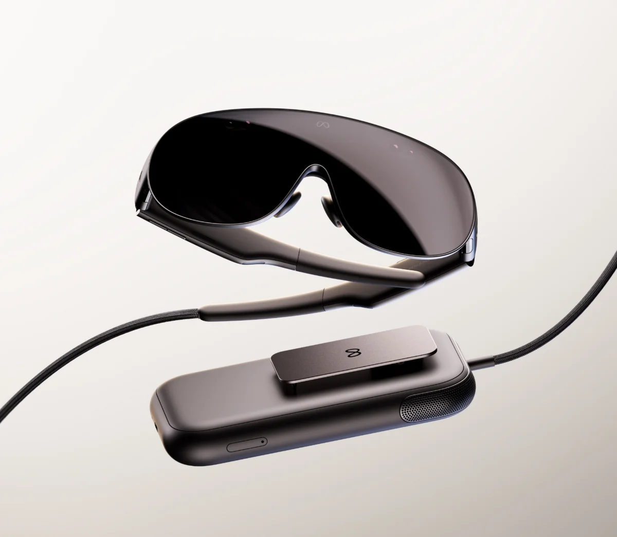 Meta VR Glasses mit Compute Puck und optischem Kabel