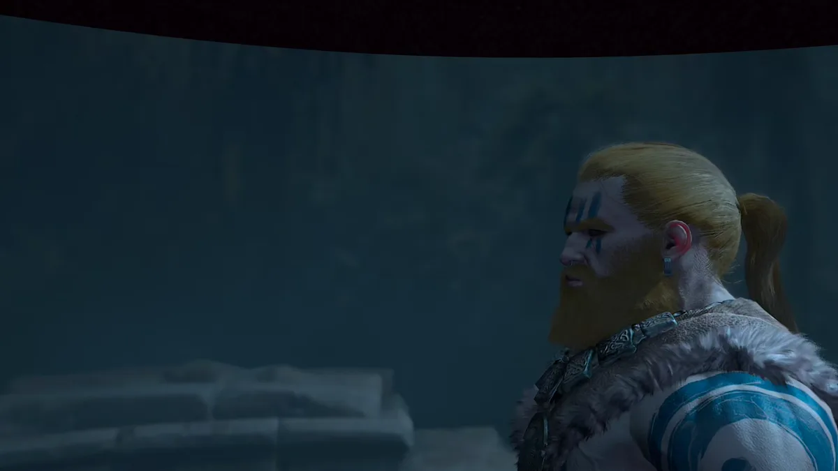 Zwischensequenz von Diablo 4 auf der gekrümmten Leinwand der Meta Quest 3