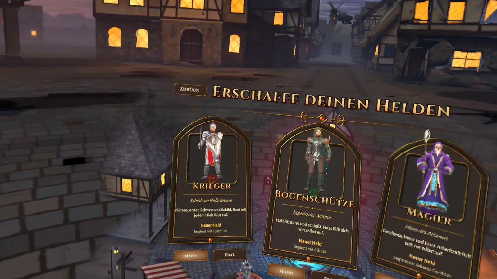 Twilight Hour Heldenauswahl mit Krieger, Bogenschütze und Magier