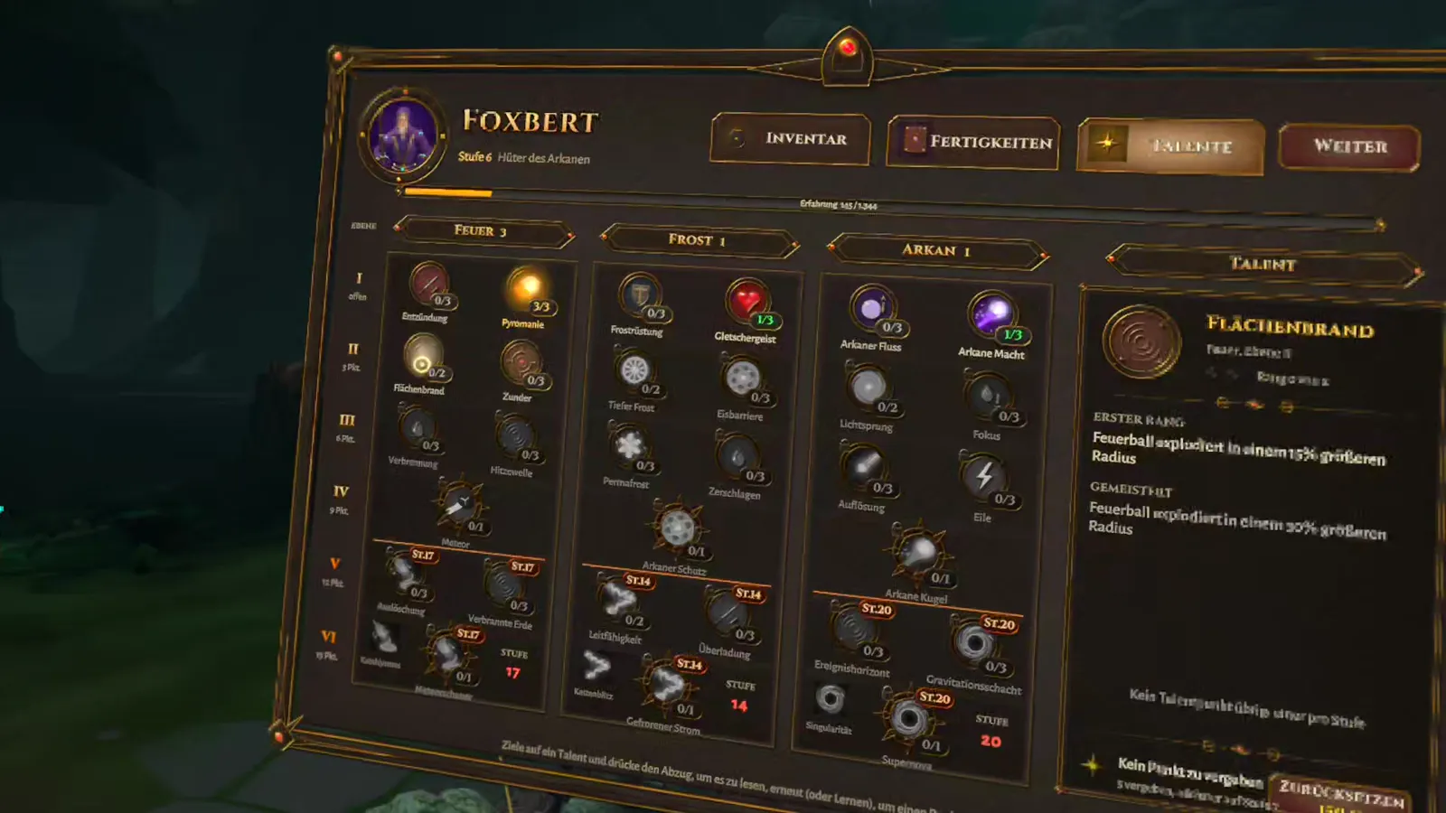 Twilight Hour: Talentbäume Feuer, Frost und Arkan des Magiers
